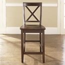 X-Back Bar Stool - Vintage Mahogany with 24 Seat Height