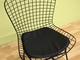 Zane Black Steel Wire Frame Side Chair with Vinyl Seat Pad - click to enlarge