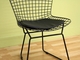 Zane Black Steel Wire Frame Side Chair with Vinyl Seat Pad - click to enlarge