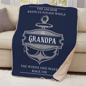 Personalized Anchor Sherpa Blanket