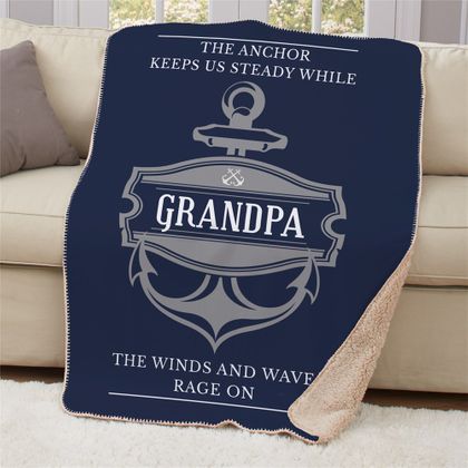 Personalized Anchor Sherpa Blanket