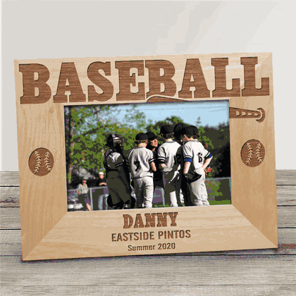 Personalized Baseball Wood Picture Frame