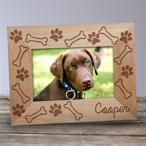 Personalized Bones & Paws Wood Frame