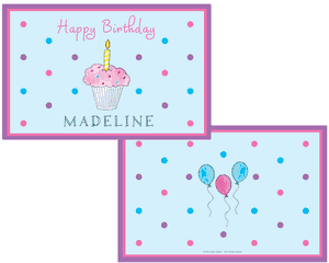 Personalized Childrens Birthday Cupcake Placemat