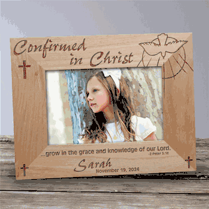 Personalized Confirmation Wood Picture Frame