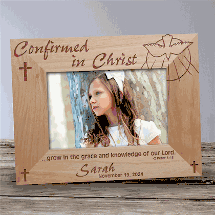 Personalized Confirmation Wood Picture Frame