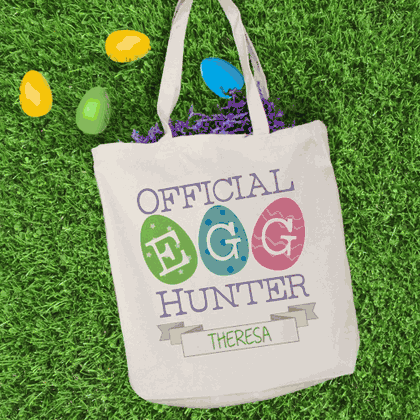 Personalized Easter Egg Hunt Tote Bag