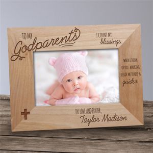 Personalized Godparent Wood Picture Frame