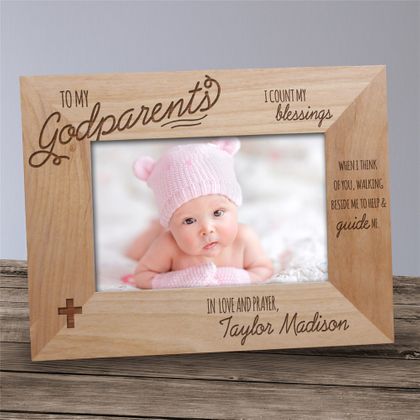 Personalized Godparent Wood Picture Frame