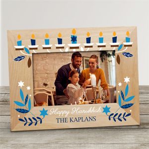 Personalized Happy Hanukkah with Menorah Picture Frame