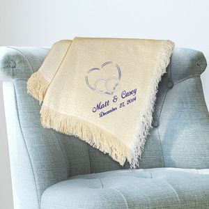 Personalized Heart Wedding Throw
