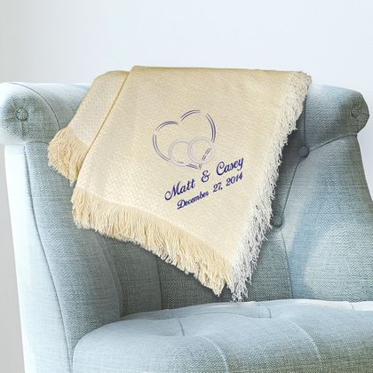 Personalized Heart Wedding Throw