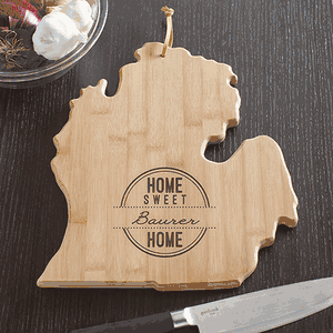 Personalized Home Sweet Home Michigan Cutting Board