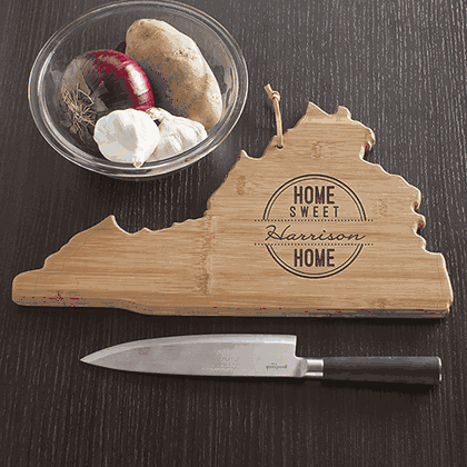 Personalized Home Sweet Home Virginia Cutting Board