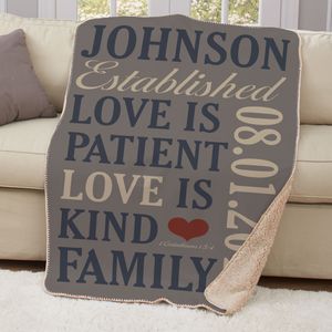 Personalized Love Is Sherpa Blanket
