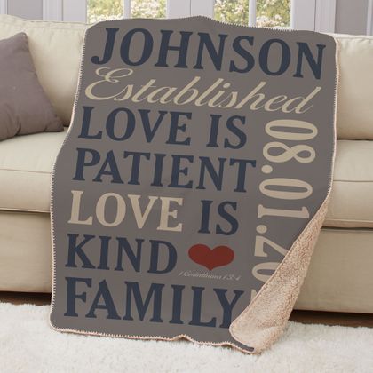 Personalized Love Is Sherpa Blanket