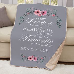 Personalized Love Story Sherpa Blanket