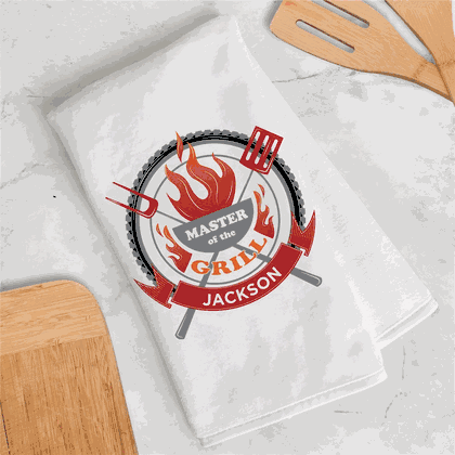 Personalized Master of the Grill Hand Towel