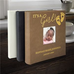 Personalized New Baby Leatherette Photo Album