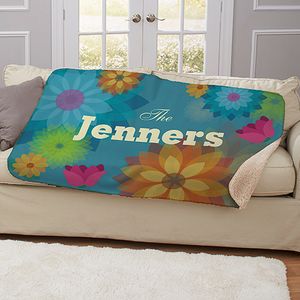 Personalized Spring Floral Sherpa