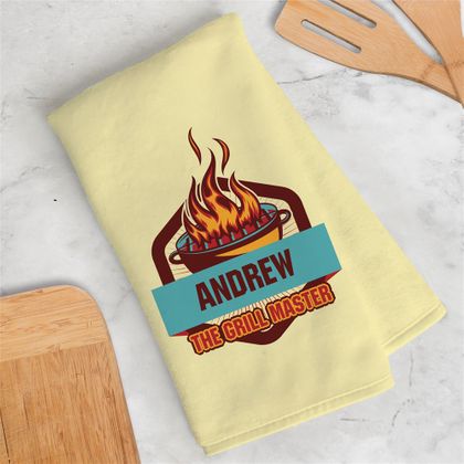Personalized The Grill Master Hand Towel