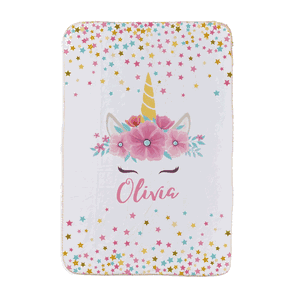 Personalized Unicorn Princess Sherpa Blanket
