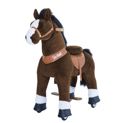 Ponycycle Horse Ride On Toy - Large - Chocolate Brown Horse w/ White Hoof