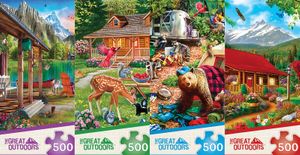 Space Savers Great Outdoors 4 Pack 500 Piece Puzzles