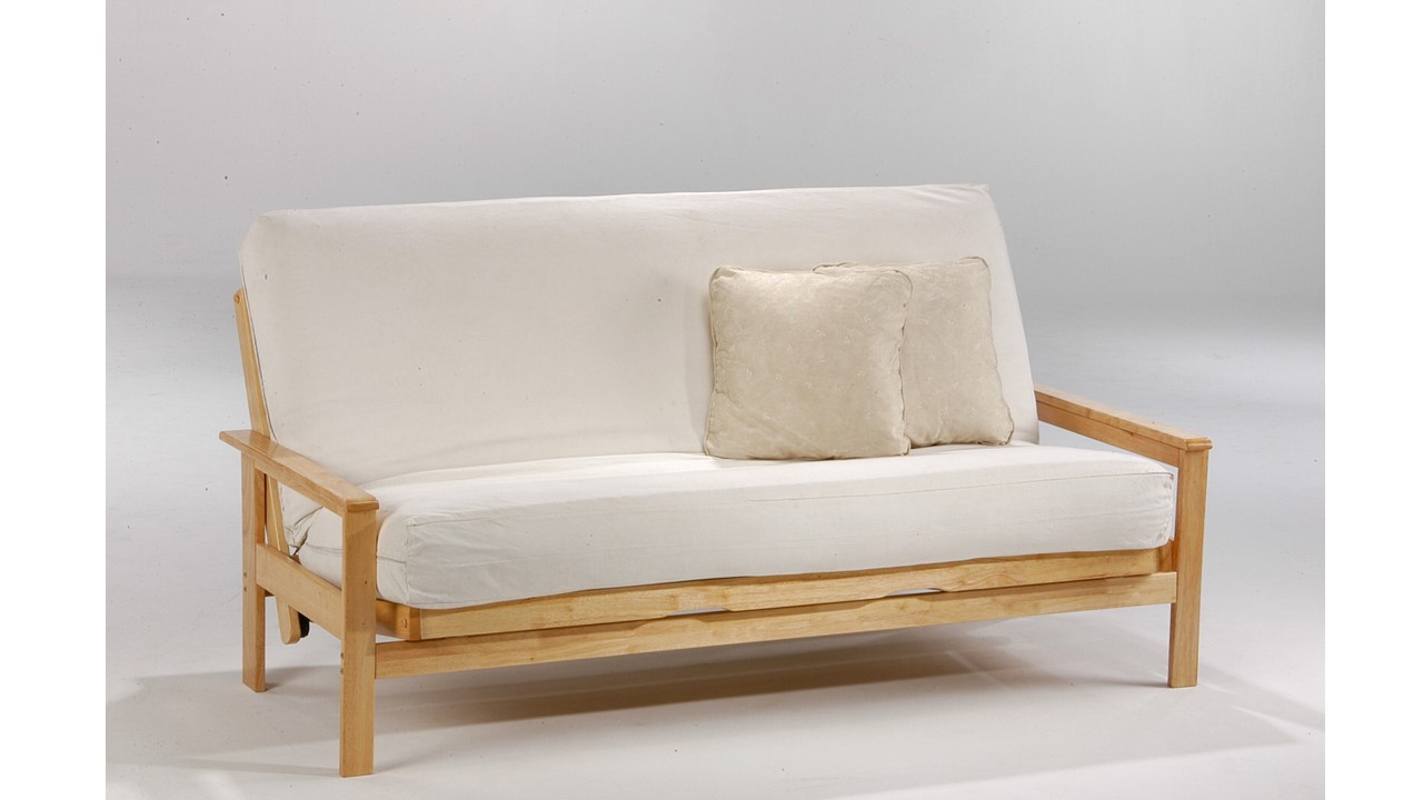 Full size futon package, futon frame, futon mattress, futon cover, gripper