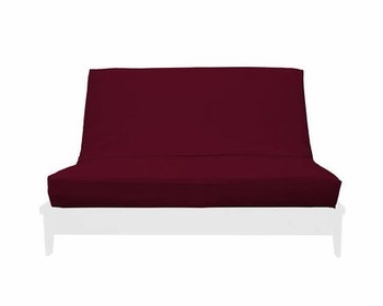 BURGUNDY TWIN SUEDE TEXTURE FUTON COVER