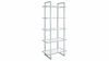 Hartford 79-Inch 5-Shelf Glass Bookshelf Chrome Hartford 79-Inch 5-Shelf Glass Bookshelf Chrome