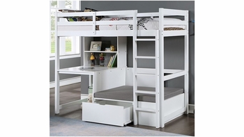 Callistus Twin Loft Bed with Workstation, Seating & Storage