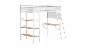 Campus Twin Workstation Loft Bed with Desk & Shelves