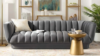 Entertain Vertical Channel Tufted Performance Velvet Sofa 3351