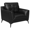 Moira Upholstered Tufted Chair With Track Arms Black Moira Upholstered Tufted Chair With Track Arms Black