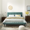 Julia Queen Velvet Platform Bed Julia Queen Velvet Platform Bed