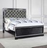 Eleanor Upholstered Tufted Bed Silver and Black 223361Q Eleanor Upholstered Tufted Bed Silver and Black 223361Q