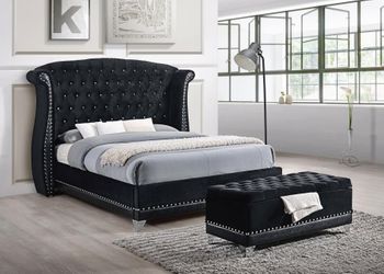 Barzini Glam Upholstered Queen Platform Bed