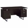 Glavan 801521 Double Pedestal Office Desk with Metal Sled Legs & Floating Desk Top
