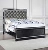 Eleanor Upholstered Tufted Bed Silver and Black 223361Q Eleanor Upholstered Tufted Bed Silver and Black 223361Q