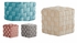 Light Blue Velvet Square 16" Ottoman 