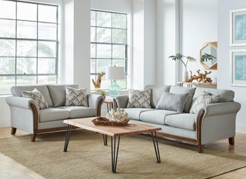 Roxanne Upholstered Flared Arm Sofa Platinum 552071
