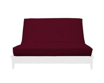 BURGUNDY TWIN SUEDE TEXTURE FUTON COVER