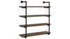 Elmcrest 4-Shelf Wall-Mounted Bookshelf Rustic Oak Elmcrest 4-Shelf Wall-Mounted Bookshelf Rustic Oak