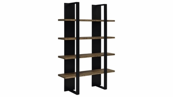 Danbrook 71-Inch 4-Shelf Bookshelf � Black & Aged Walnut
