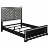 Eleanor Upholstered Tufted Bed Silver and Black 223361ke