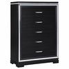 Eleanor Rectangular 5-drawer Chest Silver and Black 223365