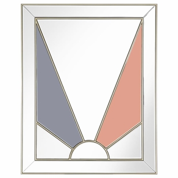 Rectangular Wall Mirror Champagne and Grey