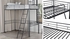 Myles Twin Metal Loft Bed with Angled Ladder