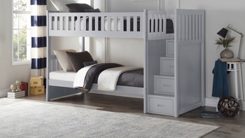 Orion Collection Twin over Twin Staircase Storage Bunk Bed